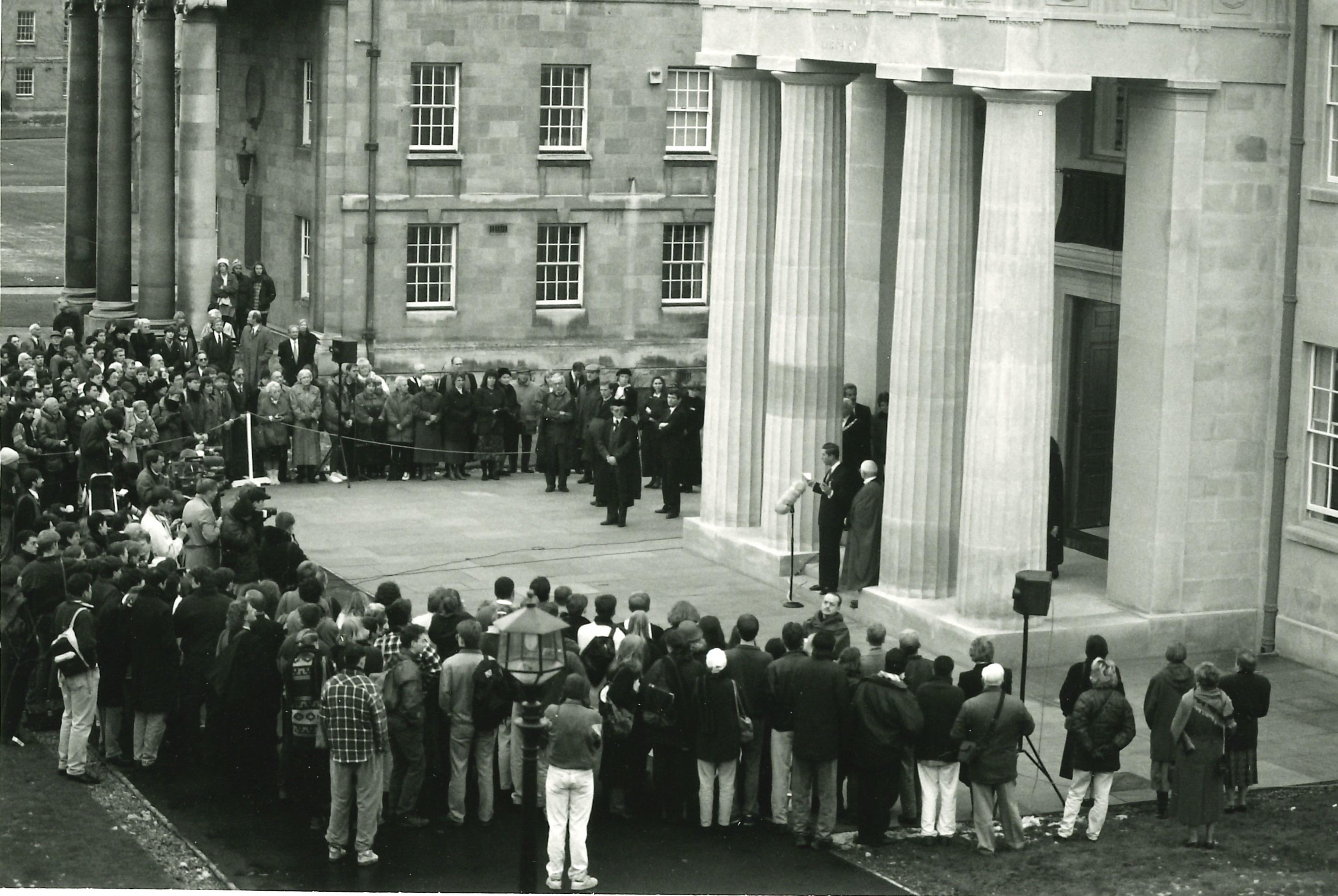 Photograph of the opening of the Maitland Robinson Library, 22 November 1993