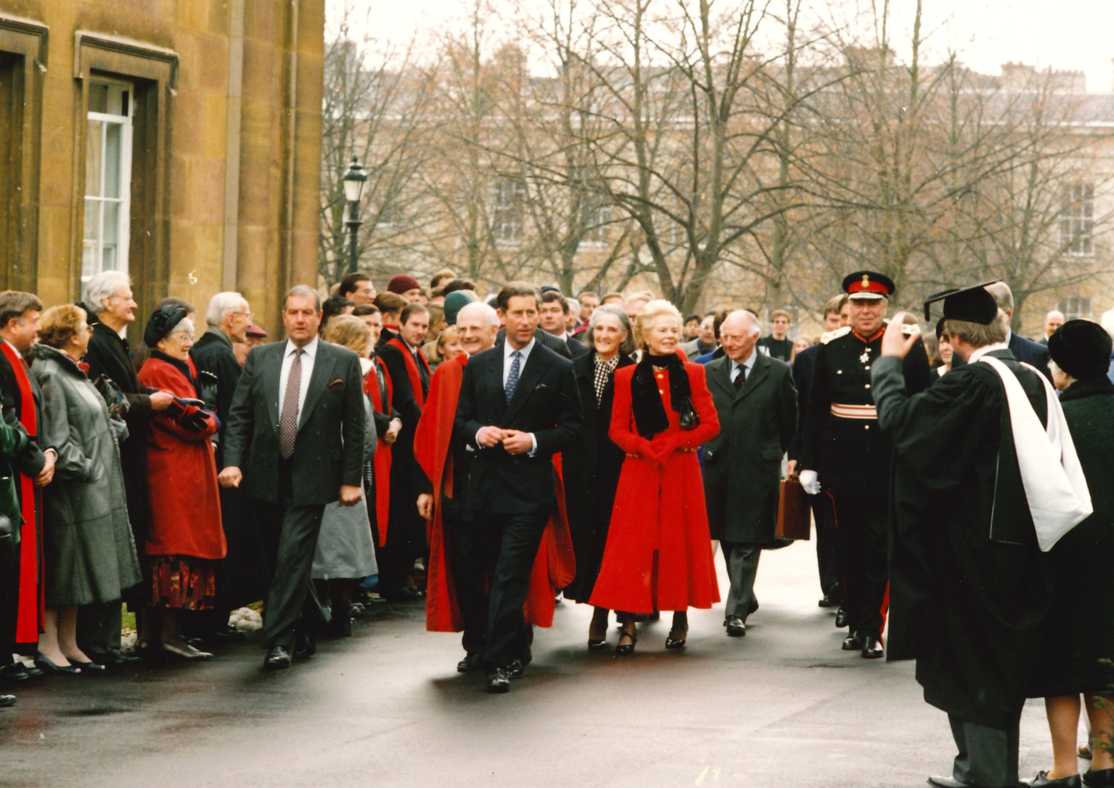 Photograph of royal guests arriving for the Library opening, 22 Nov 1993