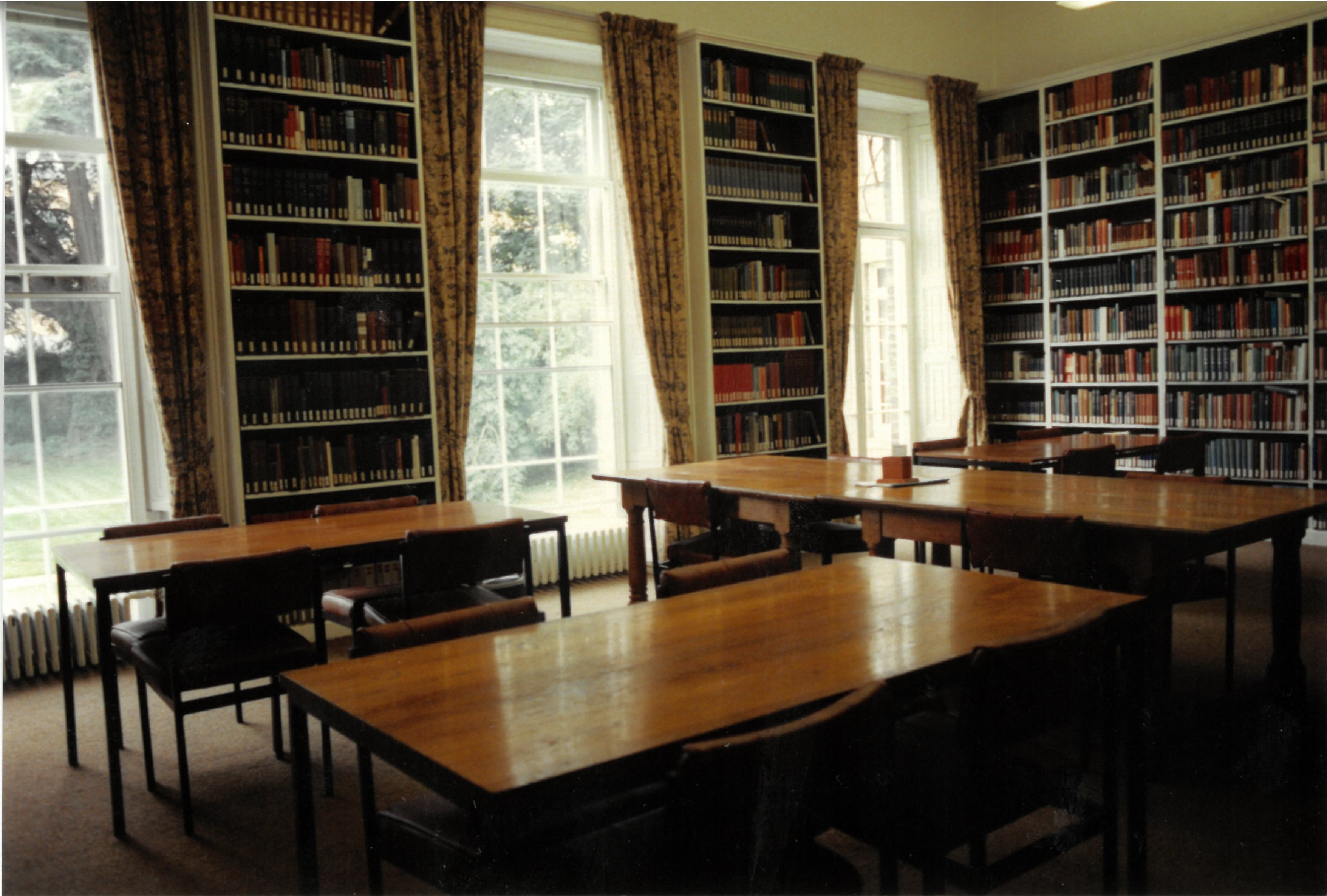 Photograph of one of the Library rooms in the East Range, c.1993