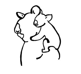 'Digital Drawing of a Koala Bear and Baby'