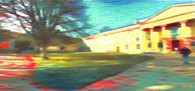 'A Lonely Panoramic Tour Through College in Watercolour and Pastel Paint on Digital Canvases'