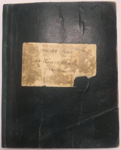 Front cover of the first Minute Book of the Maitland Historical Society, 1920 (DCCS/4/5/1/1)
